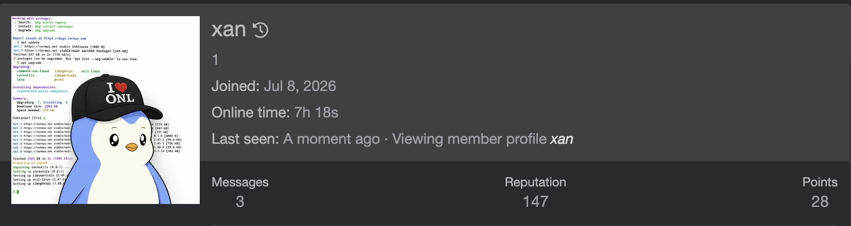 xan's profile on the looksmaxxing.com forum